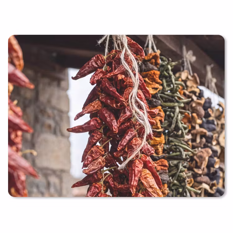 Mauspad - Rote Chilischoten – Essen - Rode pepers - Eten muismat rubber klein