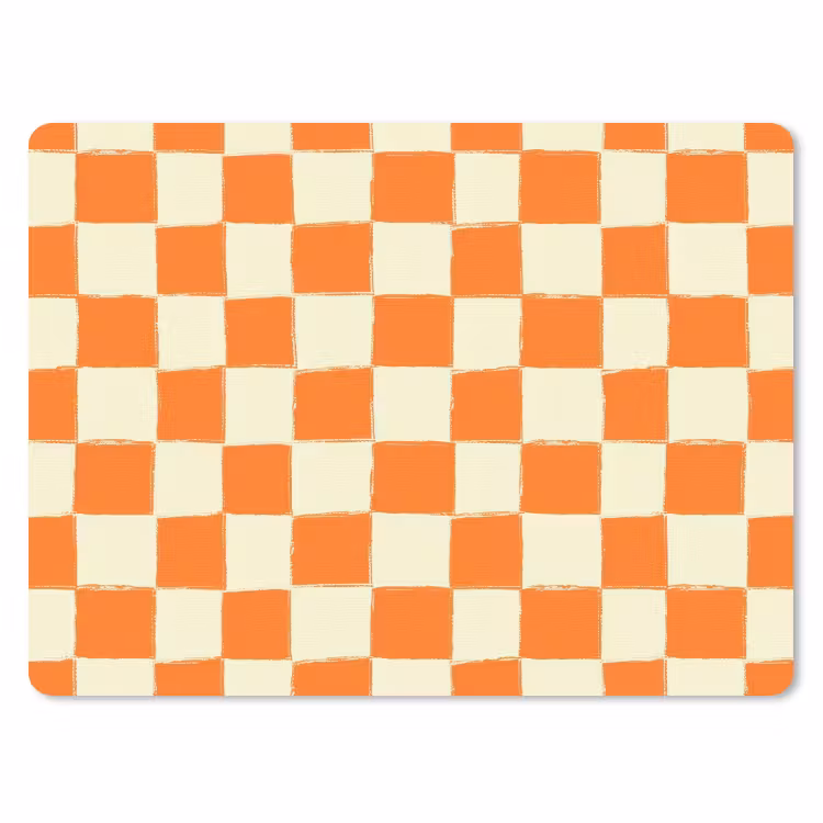 Schaak - Patroon - Oranje muismat rubber klein 262 -3d