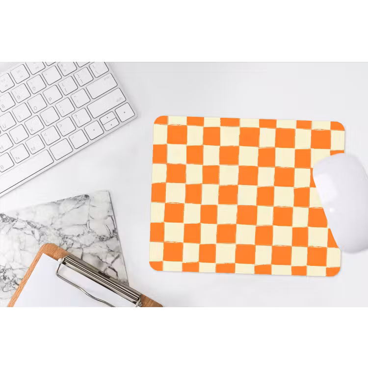 Schaak - Patroon - Oranje muismat rubber klein 262 -witbureau