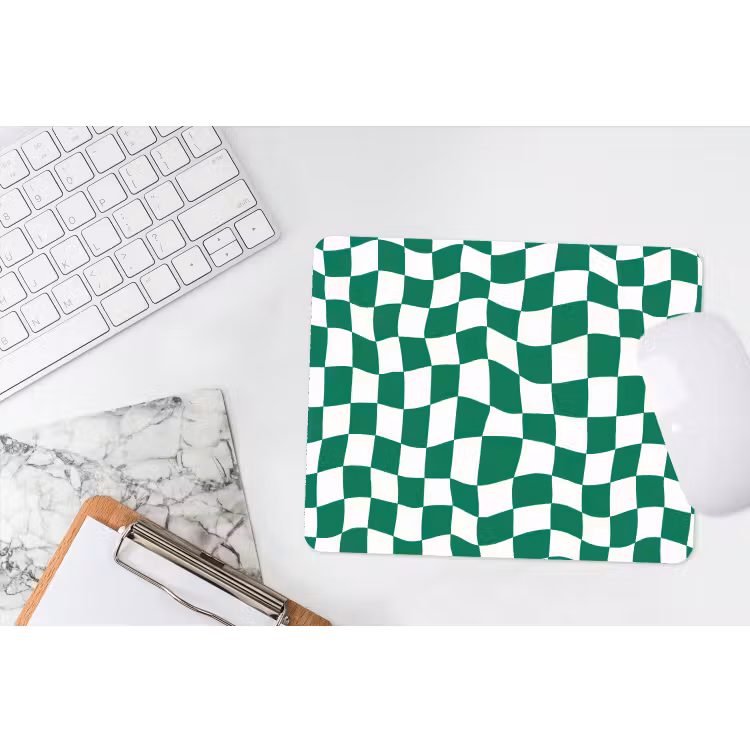 Schaakbord - Golvend - Groen muismat rubber klein 262 -witbureau