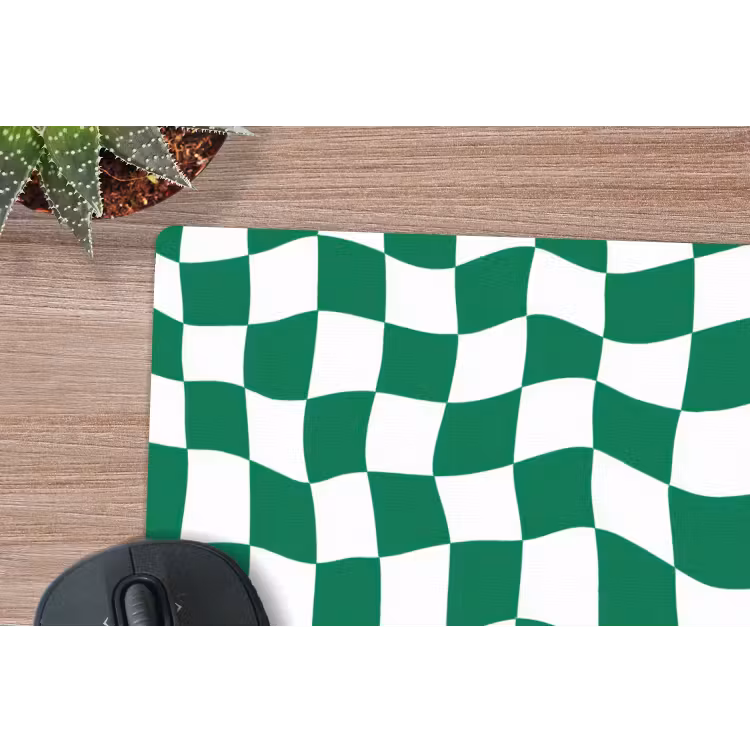 Schaakbord - Golvend - Groen muismat rubber klein 262 -closeup