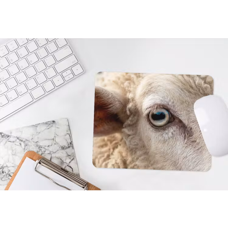 Schaap - Oog - Wit muismat rubber klein -witbureau