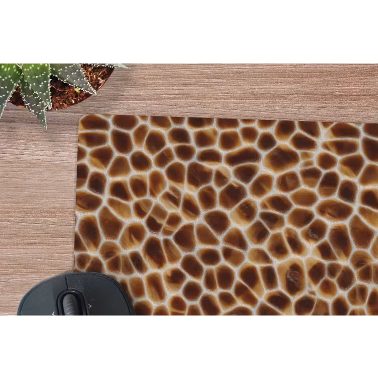 Schildpad - Patroon - Bruin muismat rubber klein 262 -closeup