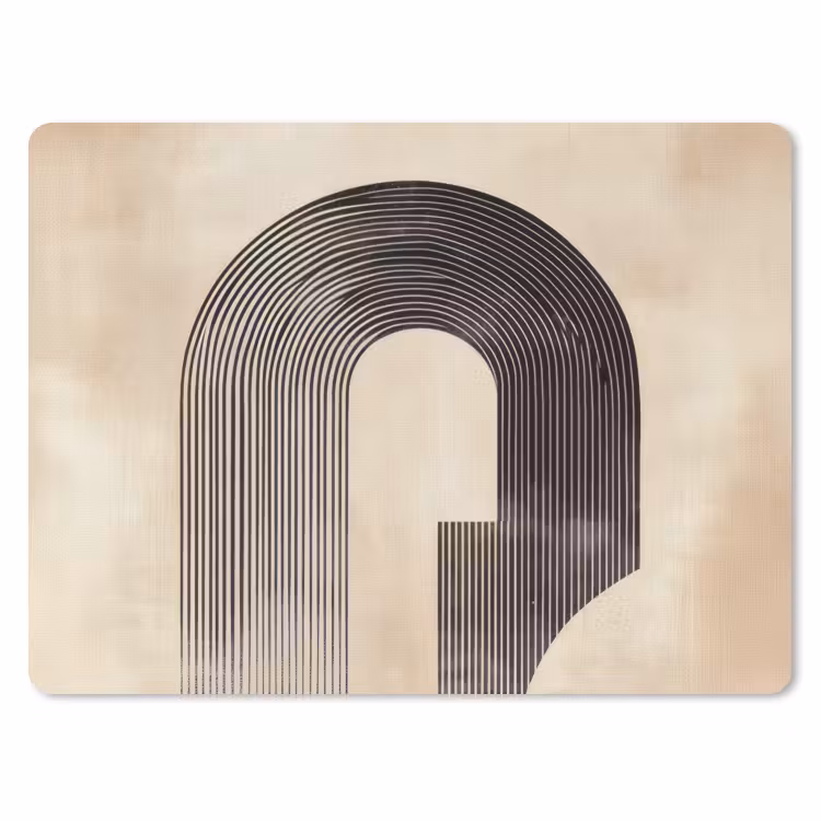 Boog -  Strepen - Minimalistisch - Zwart muismat rubber klein -3d