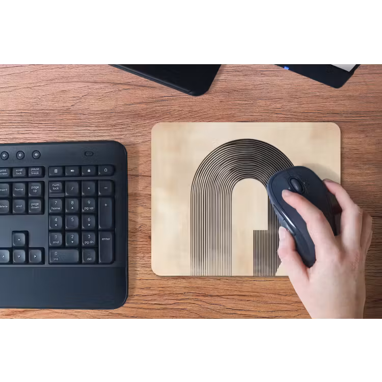 Boog -  Strepen - Minimalistisch - Zwart muismat rubber klein -toetsenbord