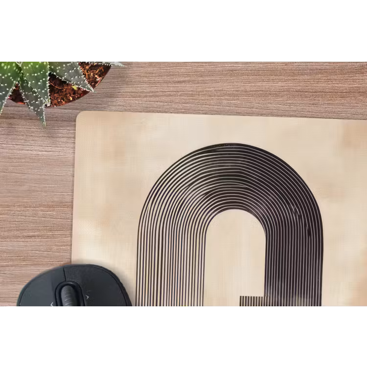 Boog -  Strepen - Minimalistisch - Zwart muismat rubber klein -closeup