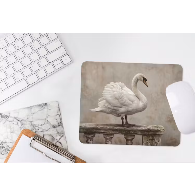 Zwaan - Elegant - Dieren - Wit muismat rubber klein -witbureau