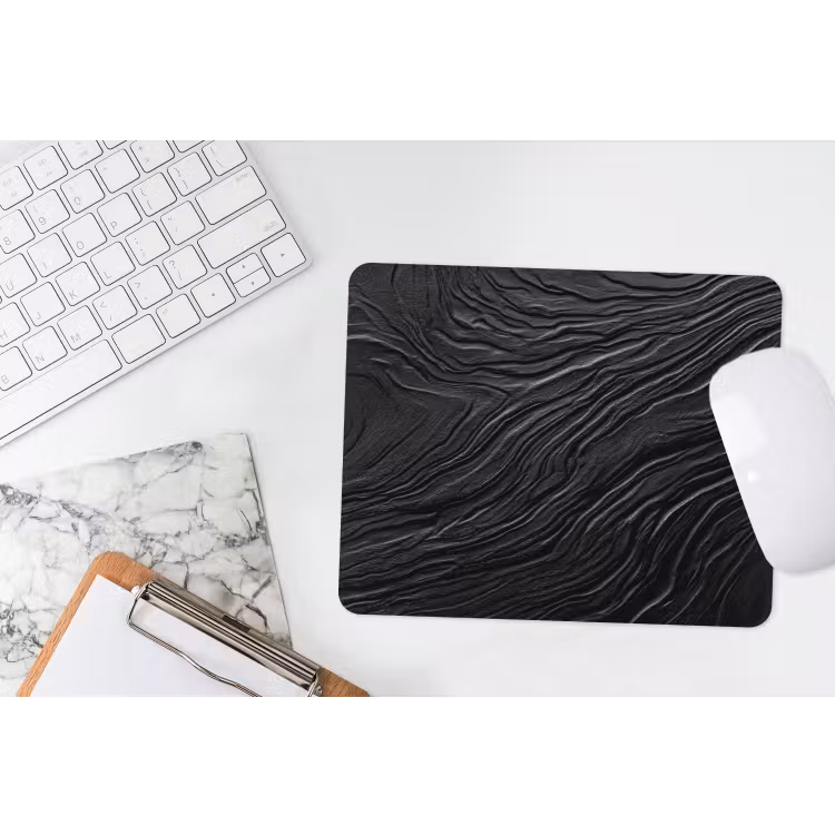 Zwart - Abstract - Hout muismat rubber klein -witbureau