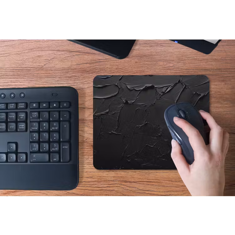 Zwart - Verf muismat rubber klein -toetsenbord