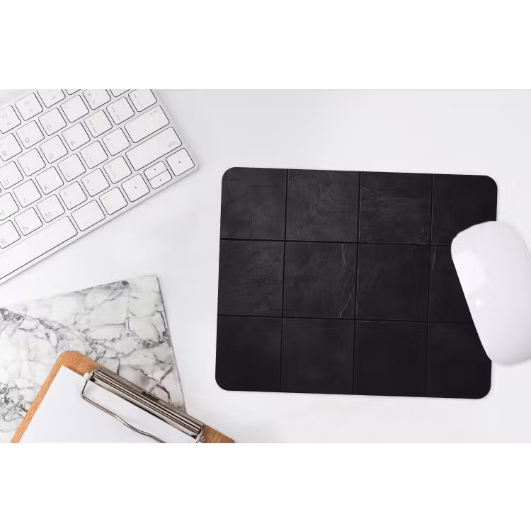 Zwart - Tegels muismat rubber klein -witbureau
