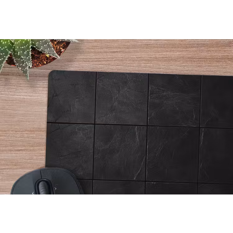 Zwart - Tegels muismat rubber klein -closeup