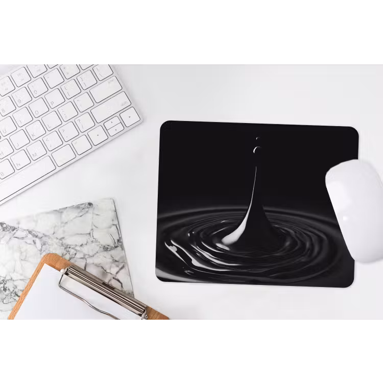 Zwart - Water - Druppel muismat rubber klein -witbureau