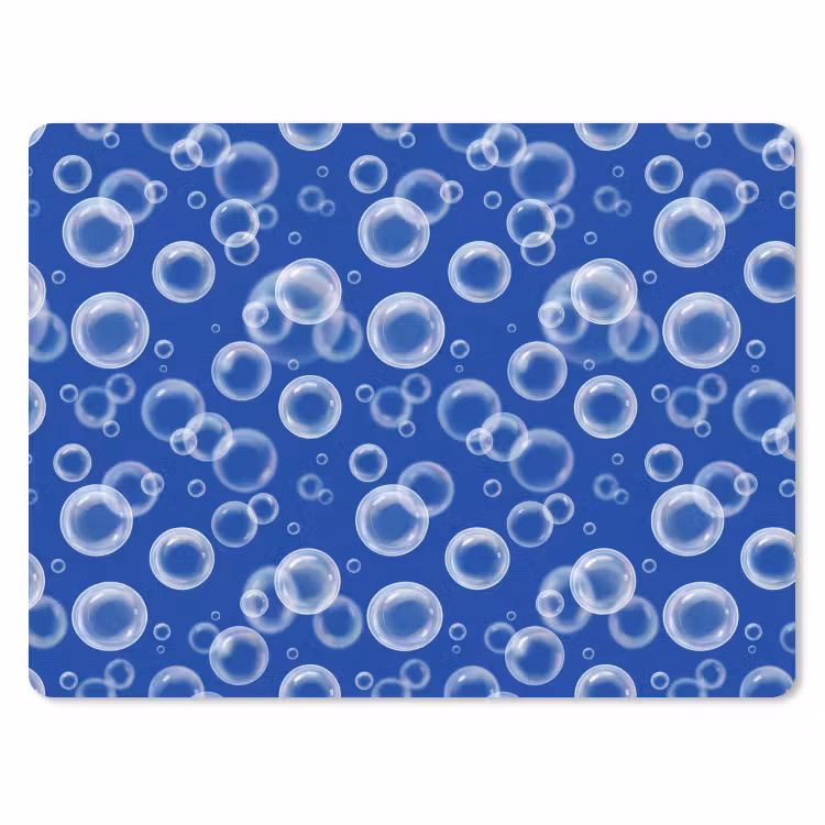 Bubbels - Patroon - Blauw muismat rubber klein -3d