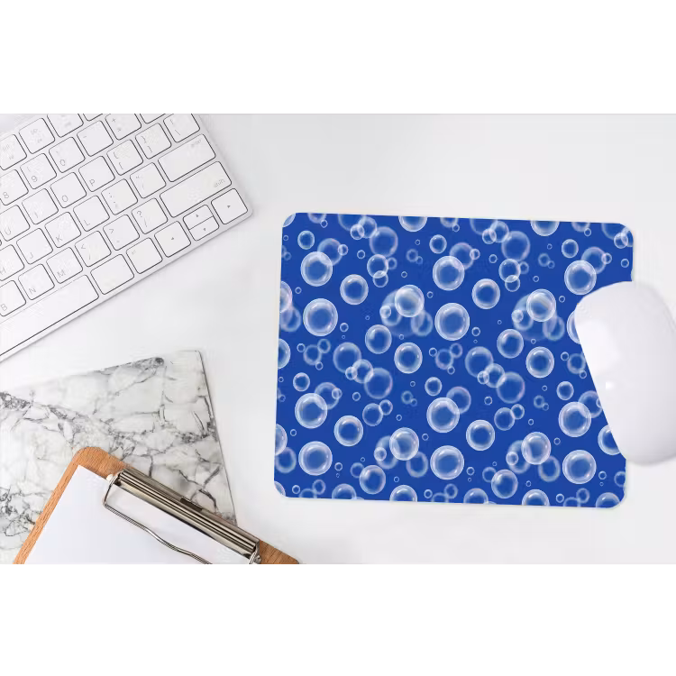 Bubbels - Patroon - Blauw muismat rubber klein -witbureau
