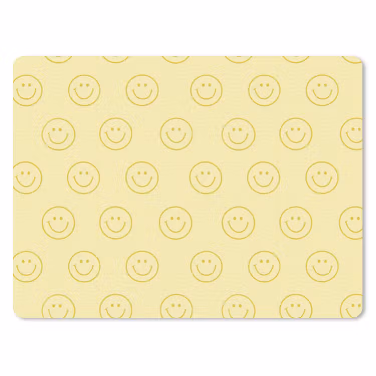 Smileys - Patroon - Retro - Zachtgeel muismat rubber klein 262 -3d