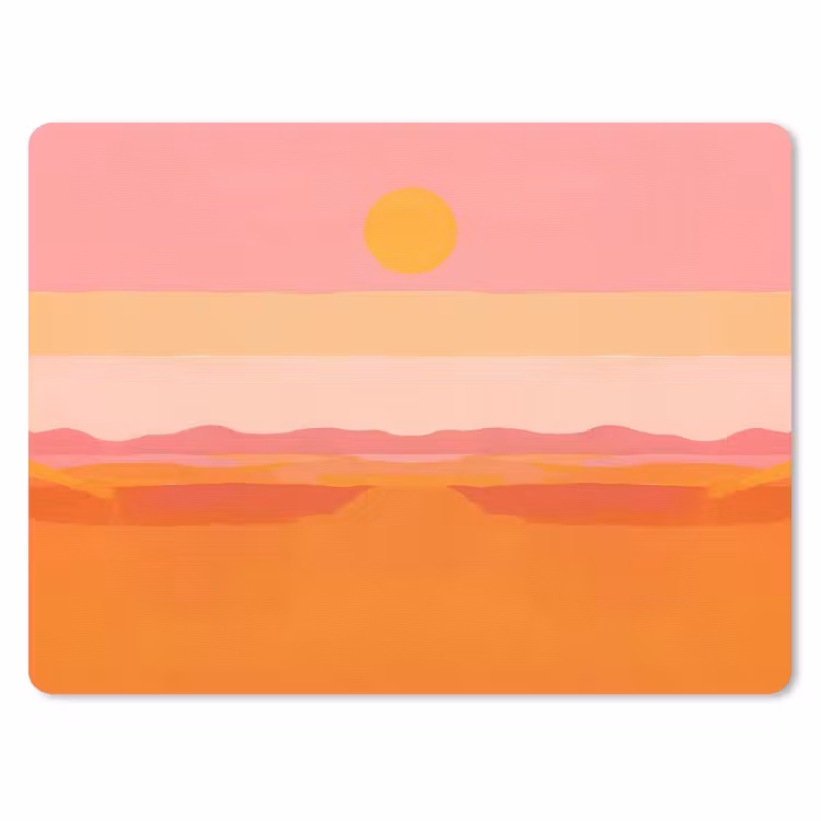 Zon - Abstract - Landschap - Oranje muismat rubber klein -3d