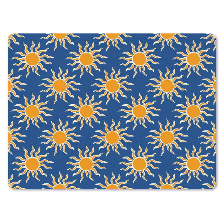 Zon - Patroon - Blauw muismat rubber klein 262 -3d