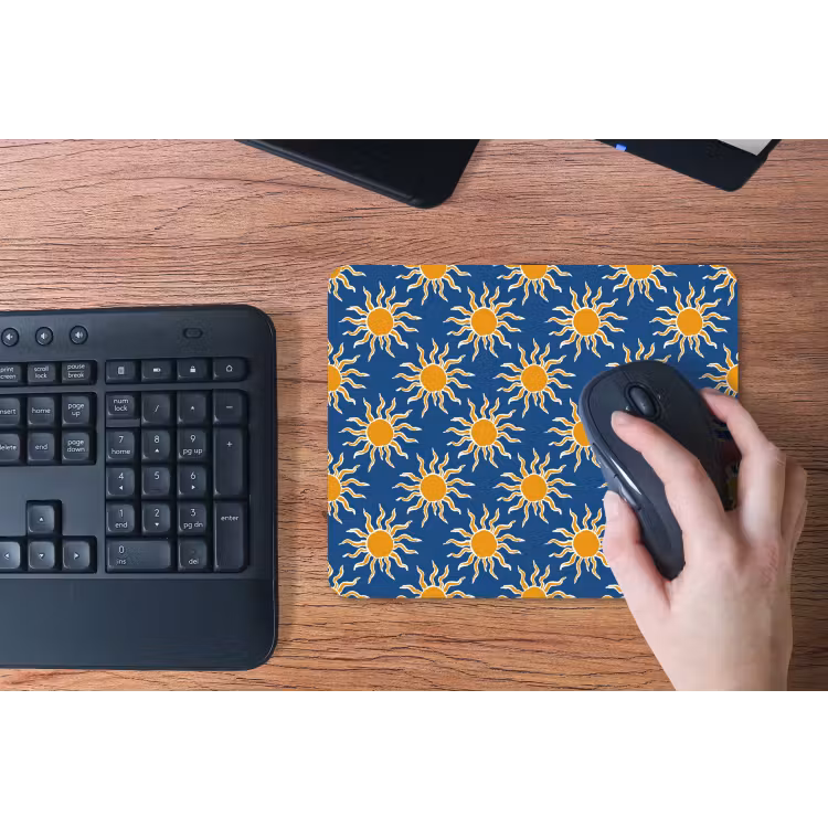 Zon - Patroon - Blauw muismat rubber klein 262 -toetsenbord