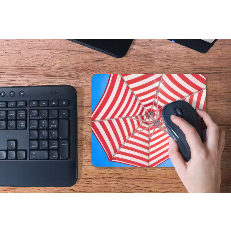 Parasol - Strepen - Zomer - Rood - Blauw muismat rubber klein -toetsenbord