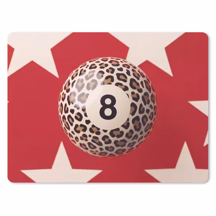 Spel - Dierenprint - Nummer 8 - Modern - Rood muismat rubber klein -3d