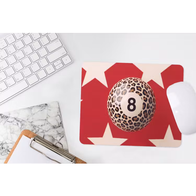 Spel - Dierenprint - Nummer 8 - Modern - Rood muismat rubber klein -witbureau