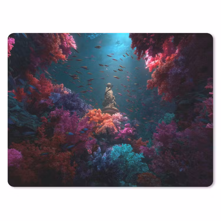 Standbeeld - Zeebodem - Koraal - Kleurrijk muismat rubber klein -3d