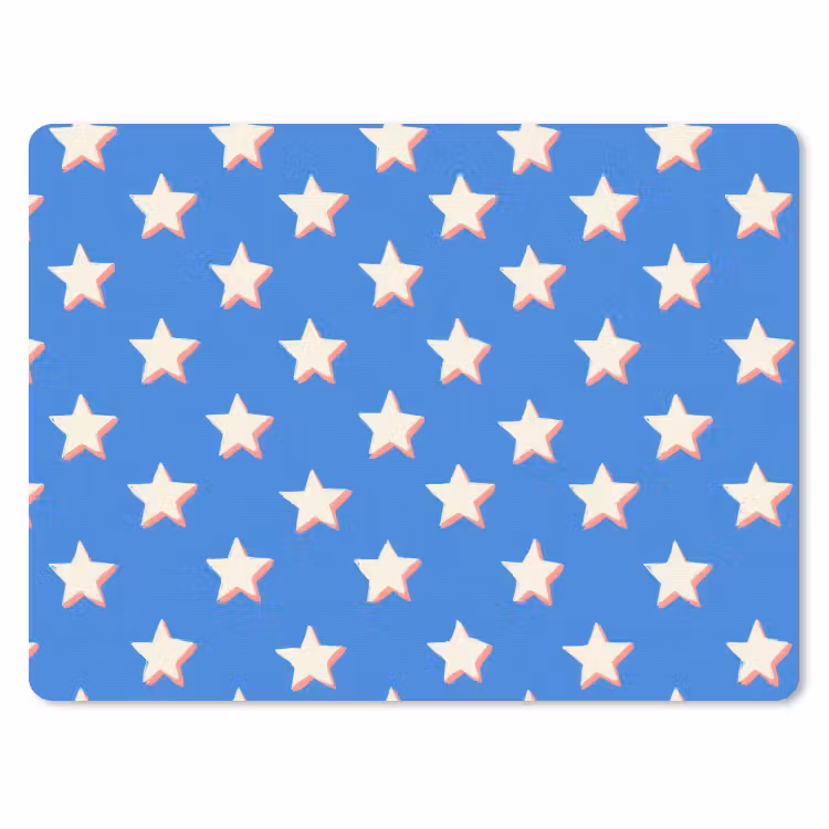 Sterren - Patroon - Blauw muismat rubber klein 262 -3d
