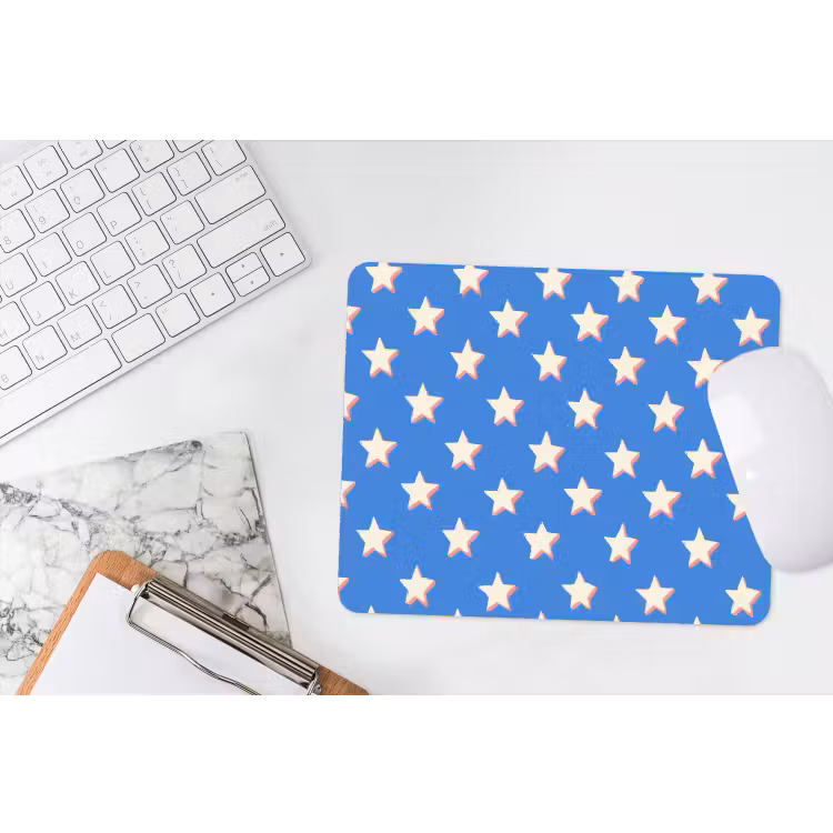 Sterren - Patroon - Blauw muismat rubber klein 262 -witbureau