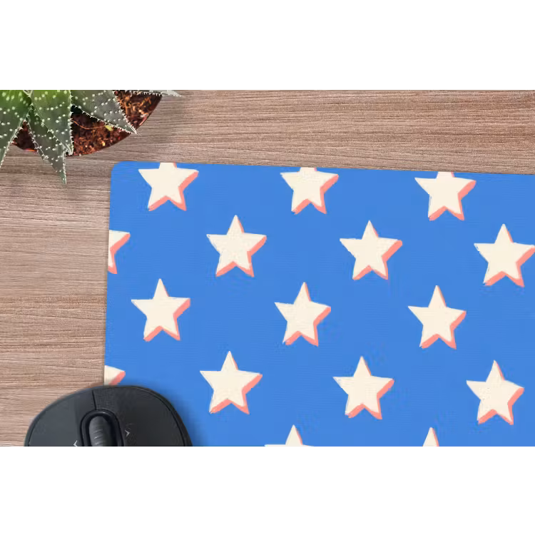 Sterren - Patroon - Blauw muismat rubber klein 262 -closeup
