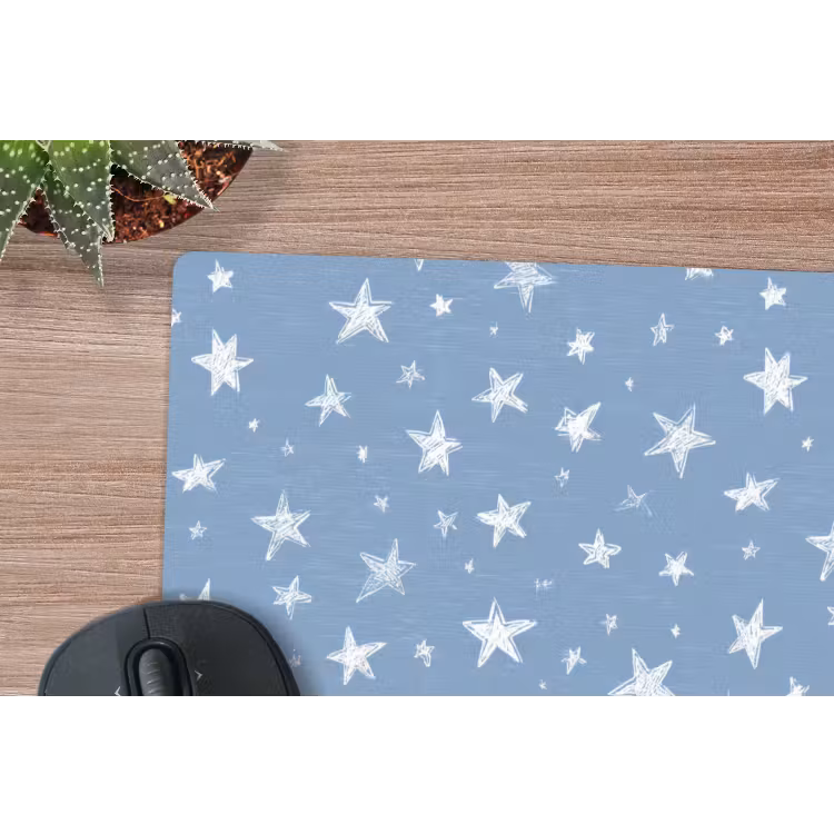 Sterretjes - Patroon - Blauw muismat rubber klein 262 -closeup