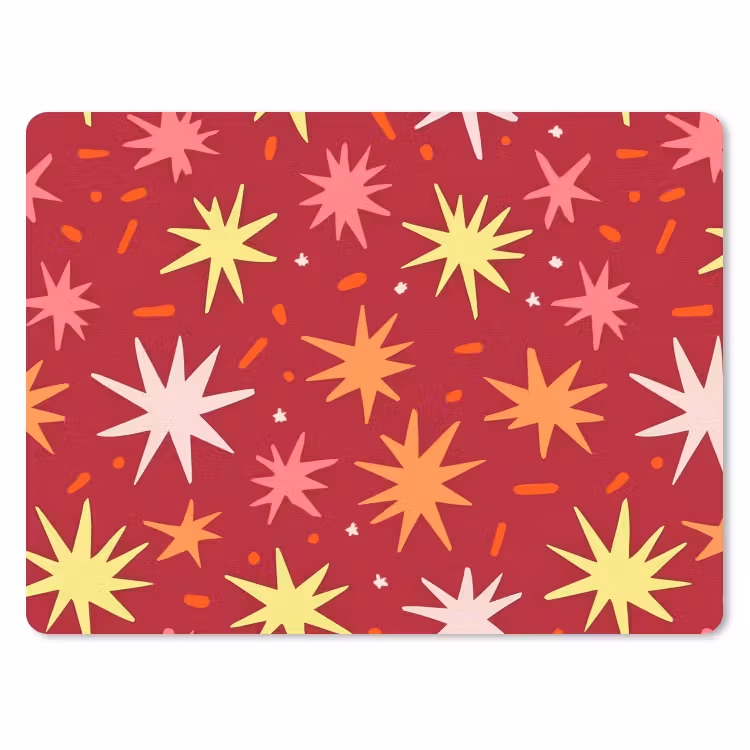 Sterren - Speels - Rood muismat rubber klein 262 -3d