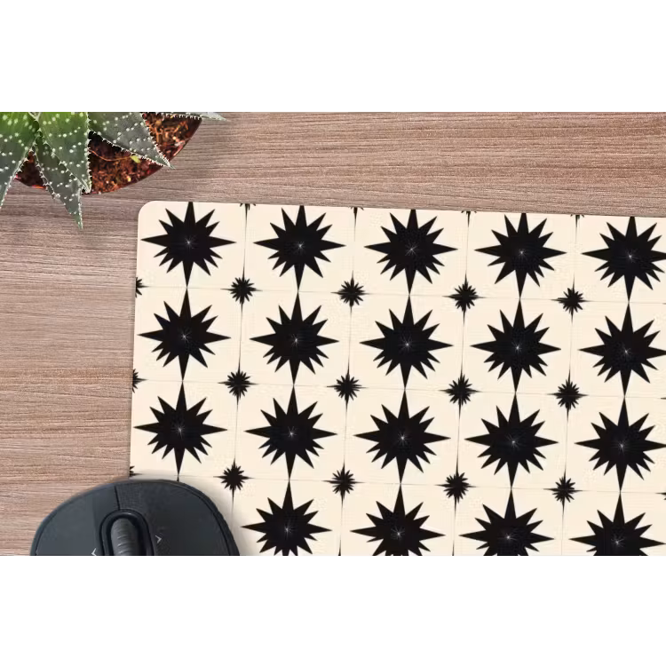 Stervormen - Geometrisch - Zwart muismat rubber klein 262 -closeup