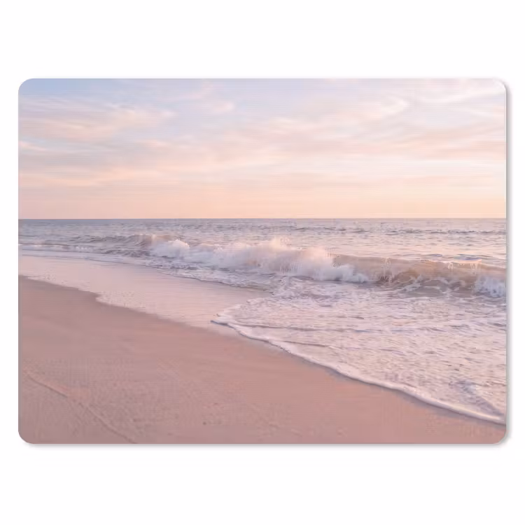 Strand - Zee - Golven - Natuur - Zonsondergang muismat rubber klein -3d