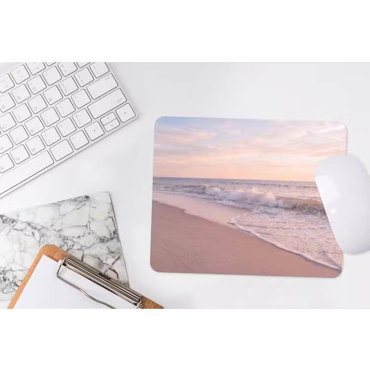 Strand - Zee - Golven - Natuur - Zonsondergang muismat rubber klein -witbureau