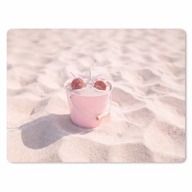 Strand - Schelpen - Zomer - Roze - Decoratie muismat rubber klein -3d