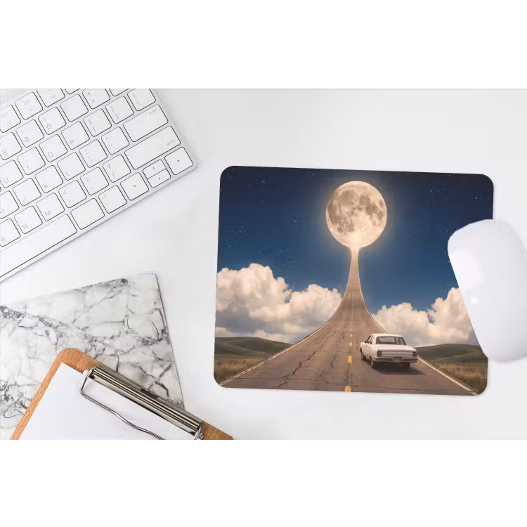 Mauspad - Straße – Mond – Nacht - Weg - Maan - Nacht muismat rubber klein
