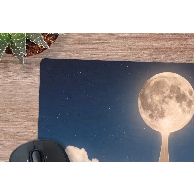 Mauspad - Straße – Mond – Nacht - Weg - Maan - Nacht muismat rubber klein