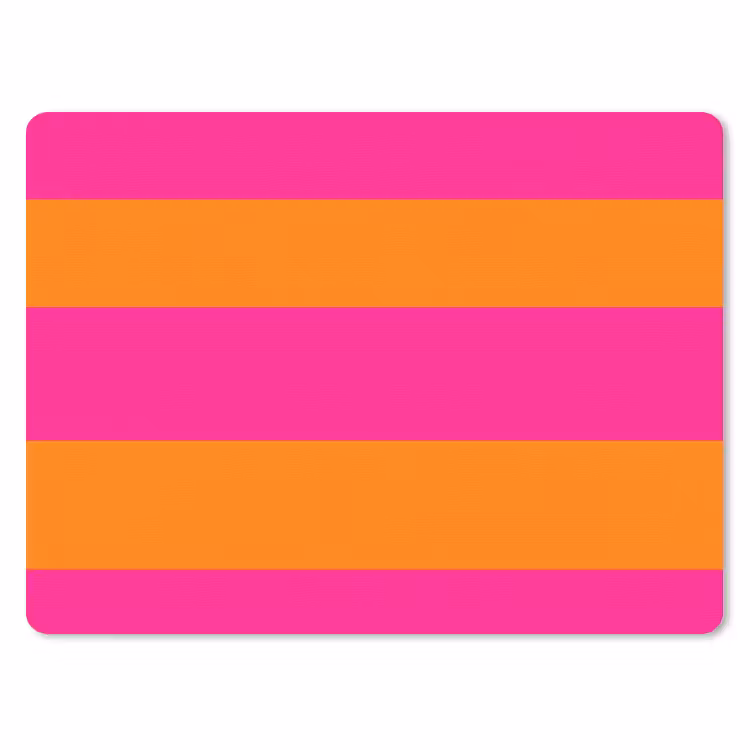 Strepen - Horizontaal - Roze muismat rubber klein 262 -3d