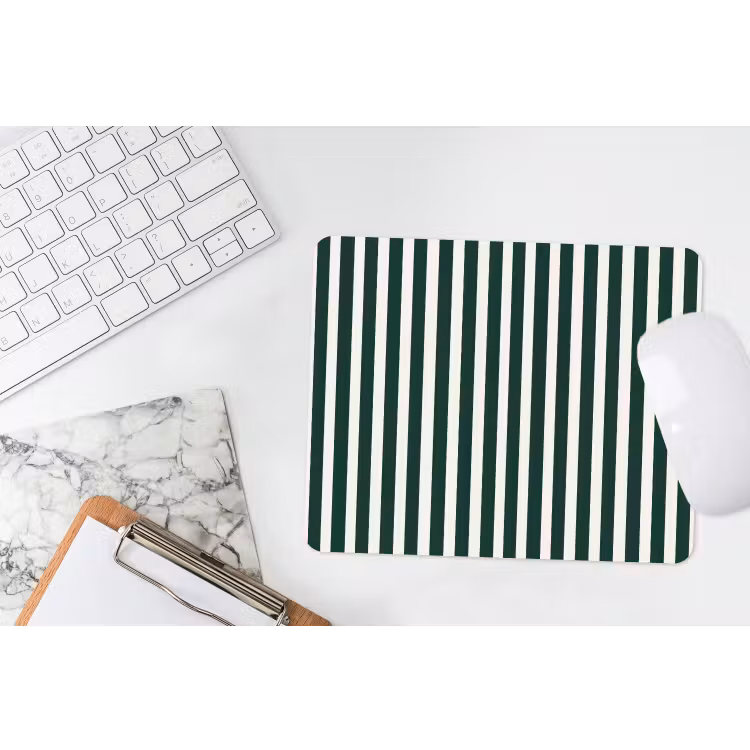 Strepen - Klassiek - Groen muismat rubber klein 262 -witbureau