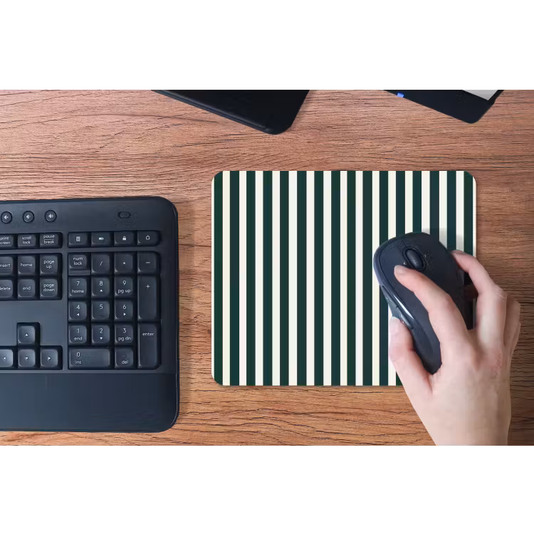 Strepen - Klassiek - Groen muismat rubber klein 262 -toetsenbord