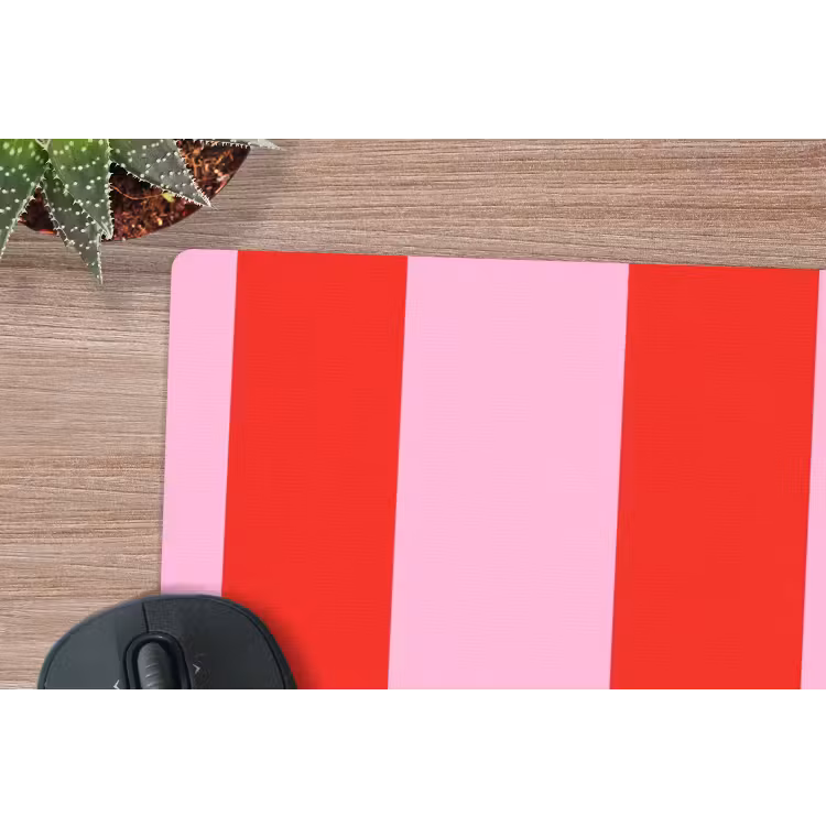Strepen - Klassiek - Roze muismat rubber klein 262 -closeup