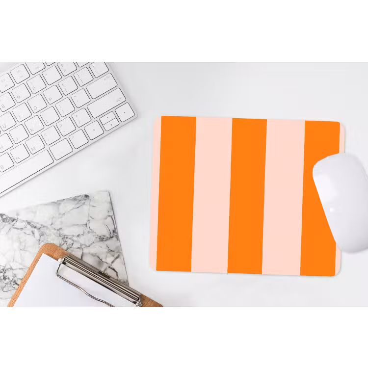 Strepen - Modern - Oranje muismat rubber klein 262 -witbureau