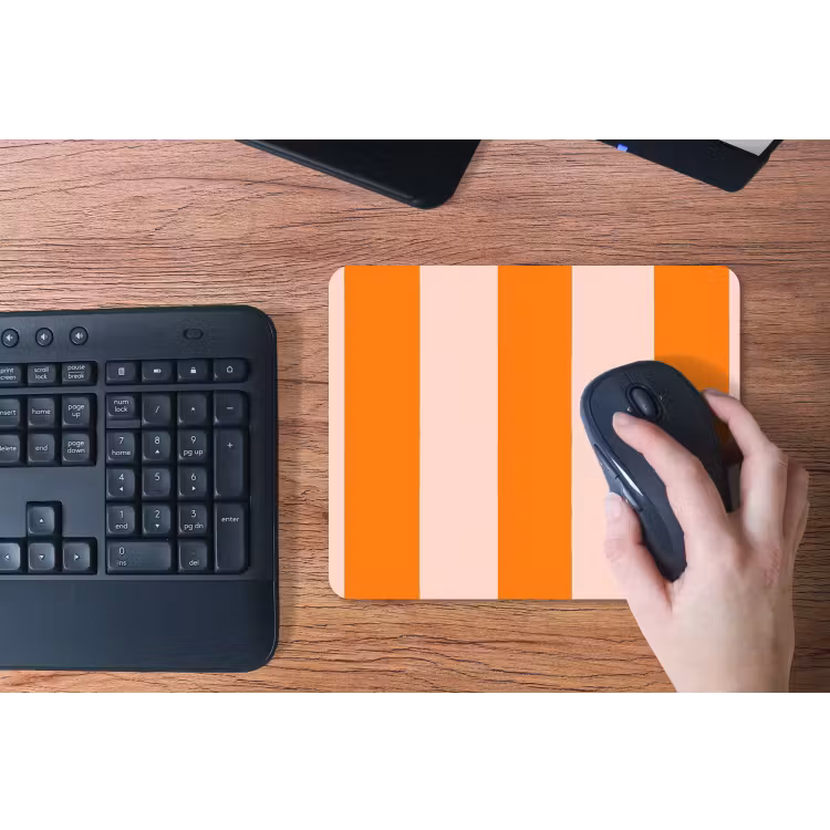 Strepen - Modern - Oranje muismat rubber klein 262 -toetsenbord