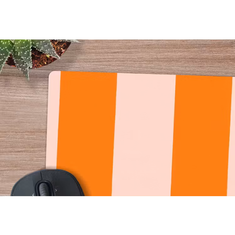 Strepen - Modern - Oranje muismat rubber klein 262 -closeup