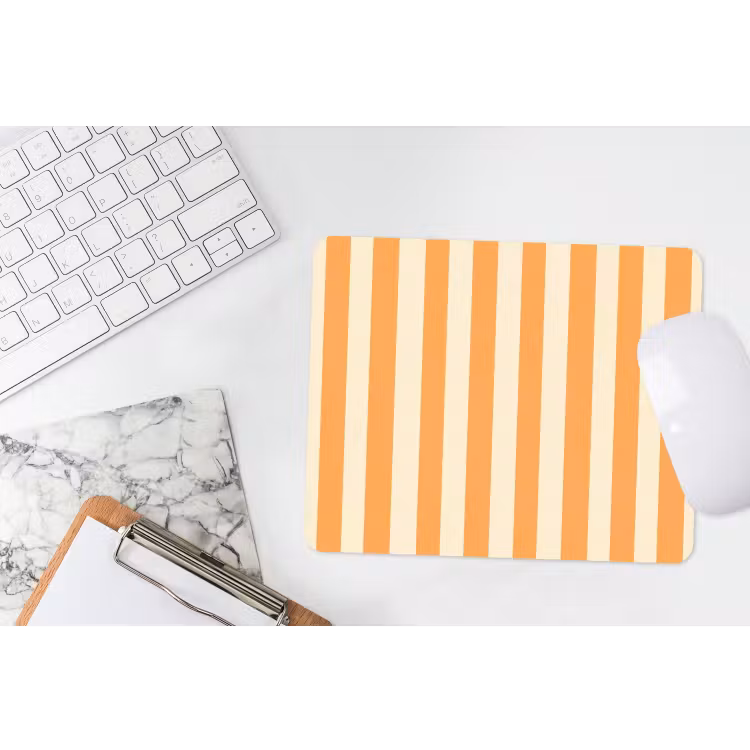 Strepen - Patroon - Oranje muismat rubber klein 262 -witbureau