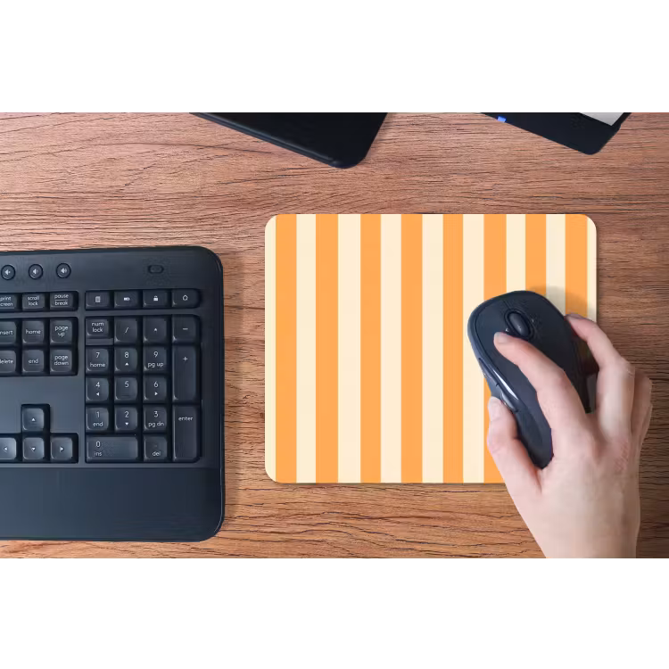 Strepen - Patroon - Oranje muismat rubber klein 262 -toetsenbord