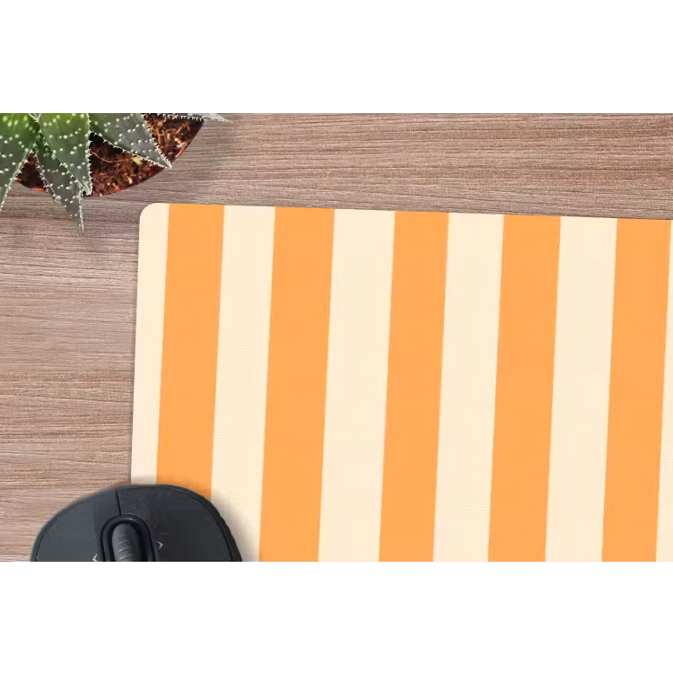 Strepen - Patroon - Oranje muismat rubber klein 262 -closeup