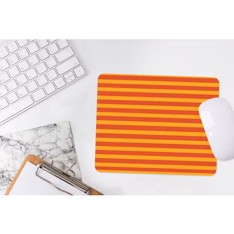Strepen - Patroon - Oranje muismat rubber klein 262 -witbureau