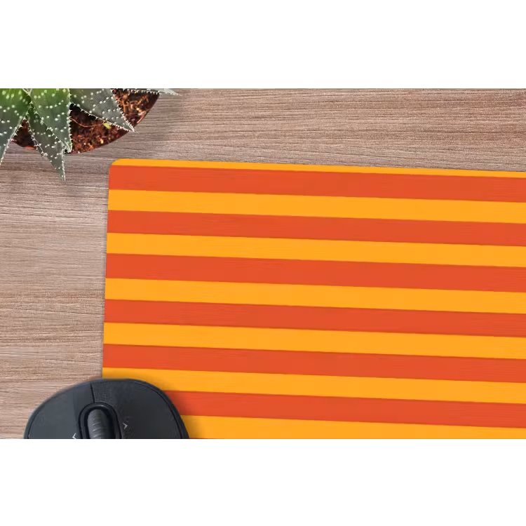 Strepen - Patroon - Oranje muismat rubber klein 262 -closeup