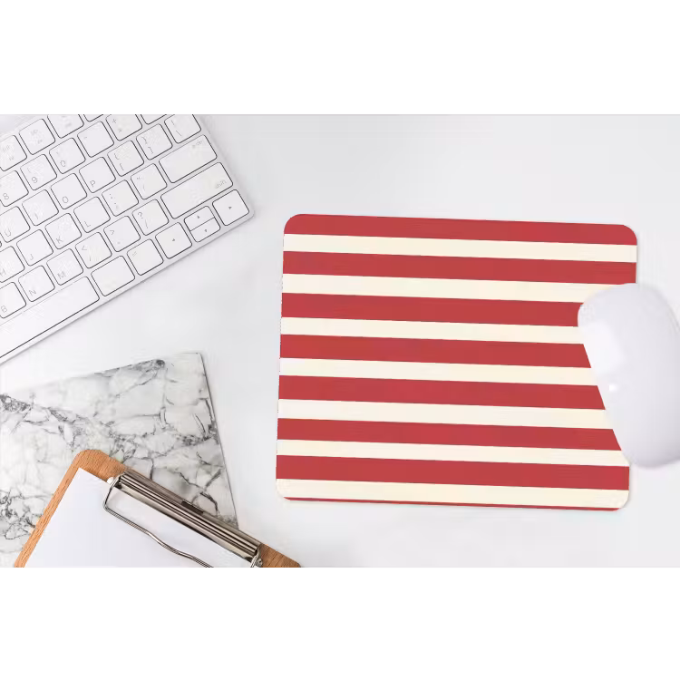 Strepen - Patroon - Rood muismat rubber klein 262 -witbureau